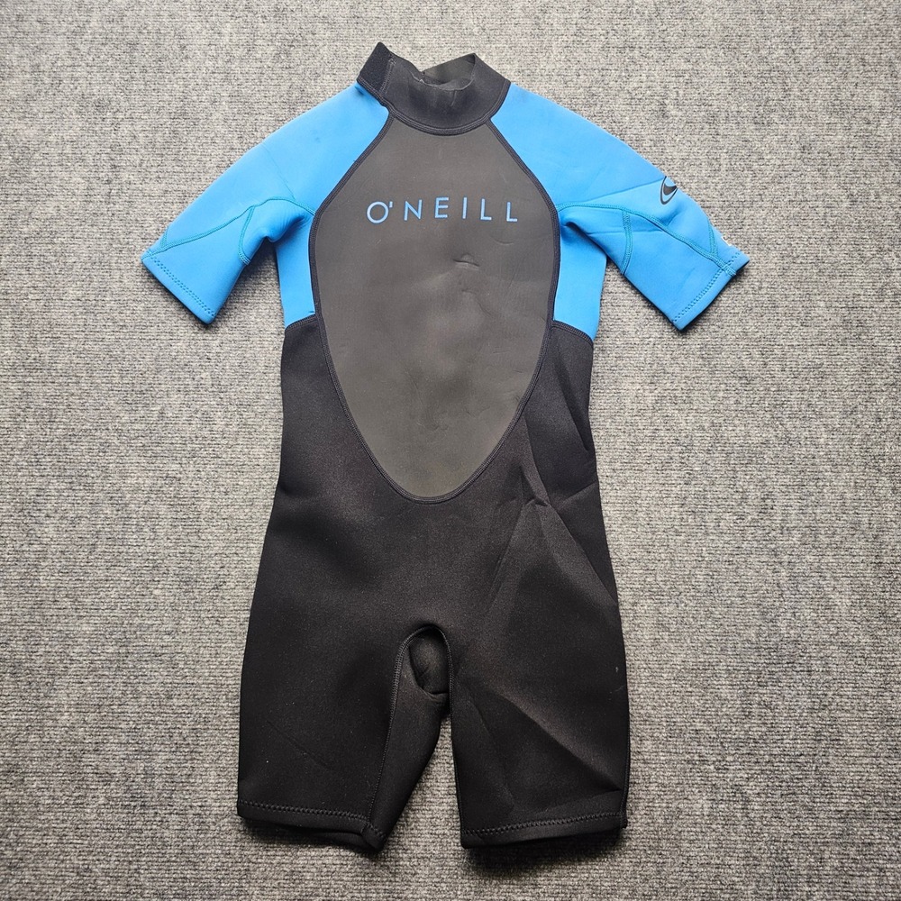 O'Neill Reactor-2 Youth Wetsuit Blue Black Short Sleeve Spring Suit Size 12